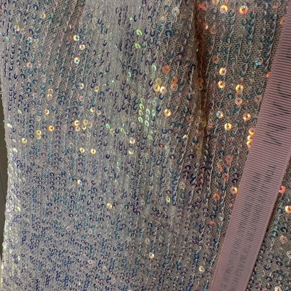 IEENA FOR MAC DUGGAL Sequin Asymmetrical Ruffle Tiered Gown Size 8 Style 27046 - Picture 10 of 11